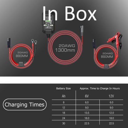 6V 12V Lead Acid Intelligent Battery Charger 1000mA 1A Ampere 12W Charger Maintainer