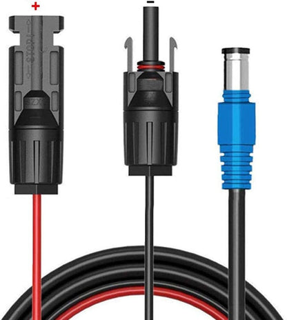 PORGENERO Solar Cable to 8mm Adapter Compatible with MC4 Connector 48" for GZ Products (Female Positive) (Blue)